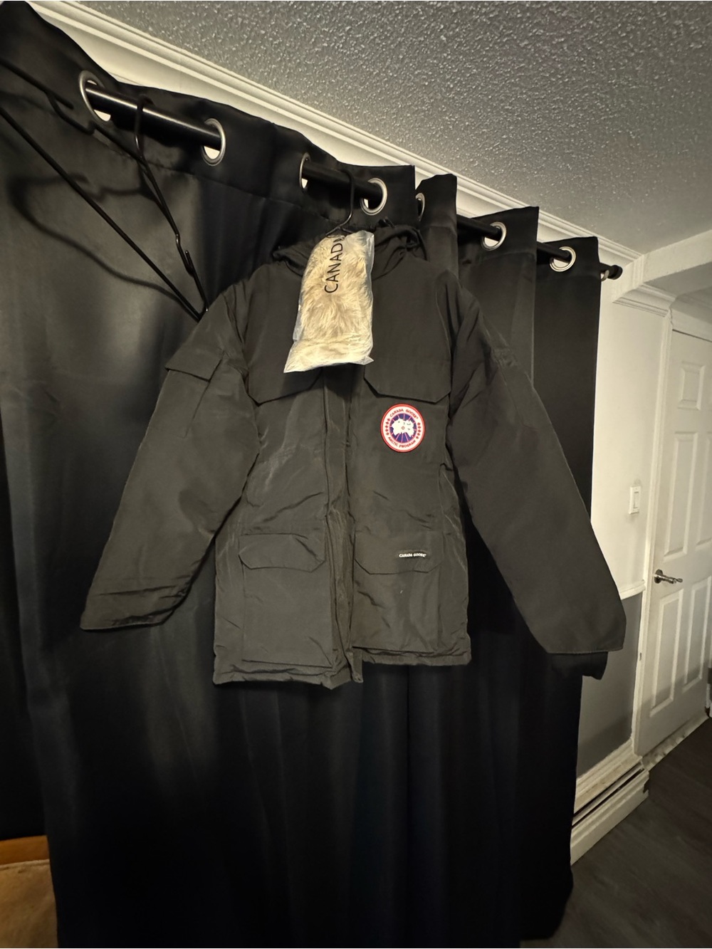 Canada Goose Black Parka with Fur-Trim Hood
